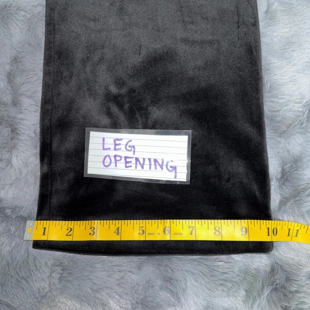 Juicy Couture Black Velour Track Pants Rhinestone‎ Logo Size S Y2K Hi Rise Waist